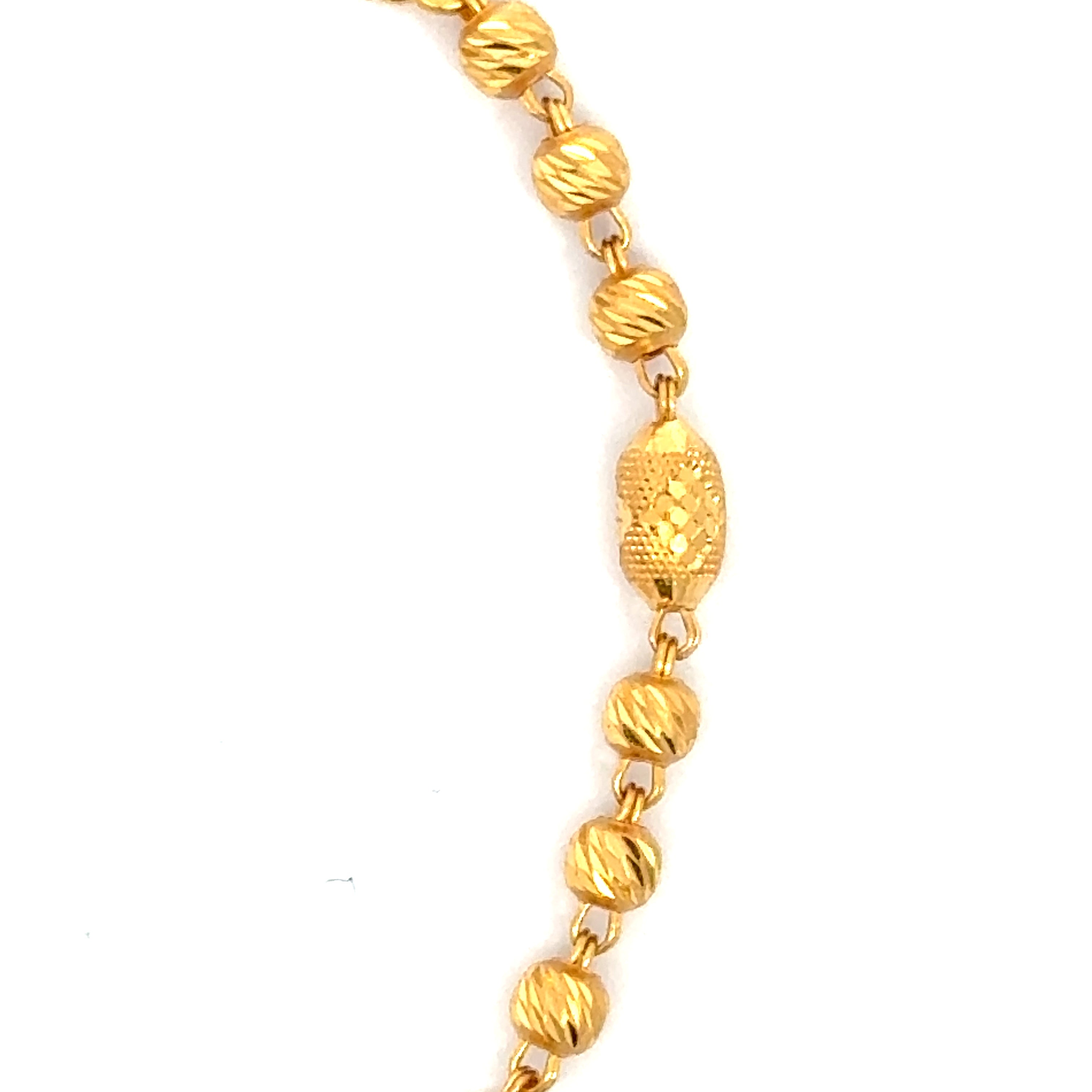 22k Yellow Gold Shiny Charming Antique Bracelet measuring 4mm thickness x 7 inch length