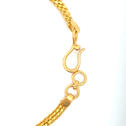 22k Yellow Gold Filigree Enchanting Charm Bracelet measuring 3mm thickness x 7.5 inch length