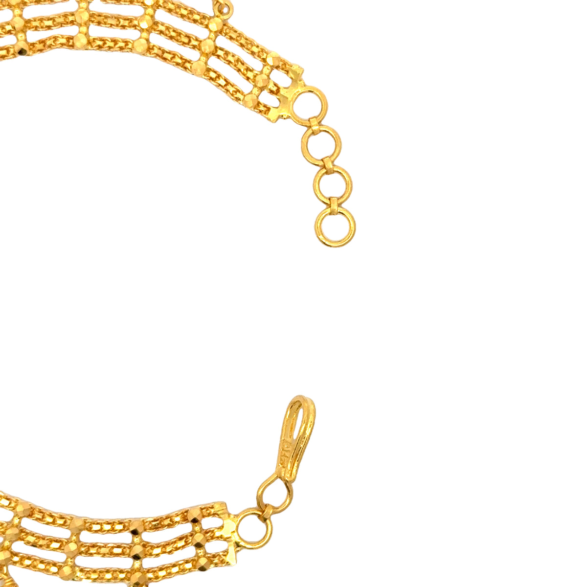 22k Yellow Gold Pata Charm Bracelet measuring 8mm thickness x 7.5 inch length