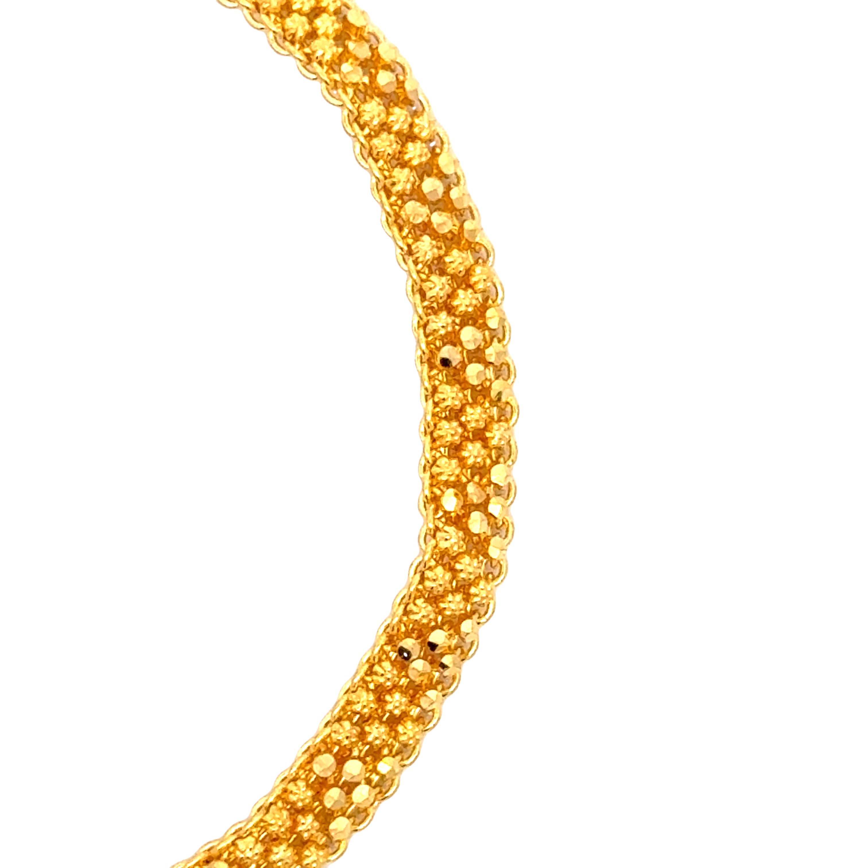 22k Yellow Gold Charm Chain Bracelet measuring 5mm thickness x 7.5 inch length