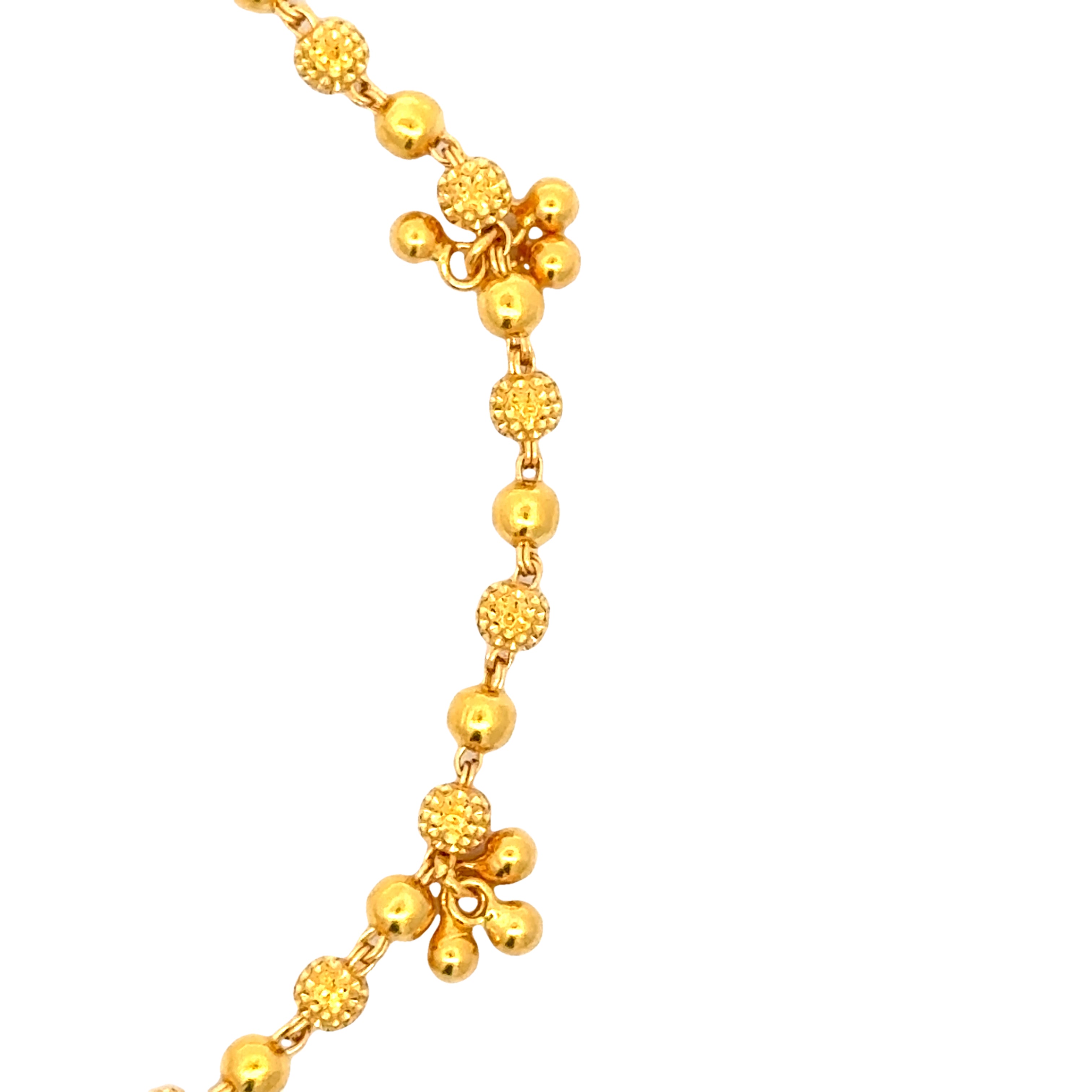 22k Yellow Gold Ball-Bead Bracelet measuring 3mm thickness x 7 inch length