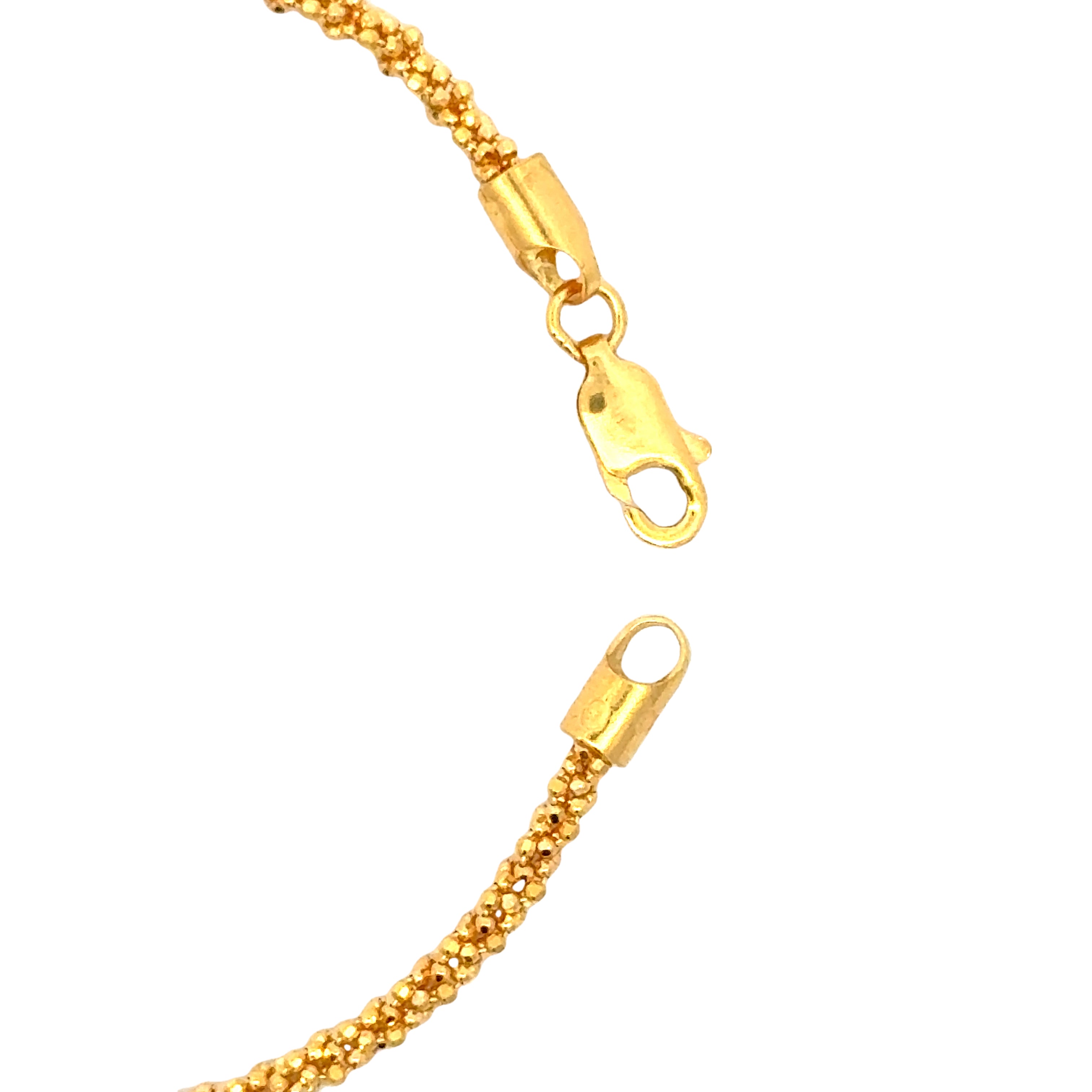 22k Yellow Gold Filigree Bracelet measuring 2mm thickness x 7 inch length