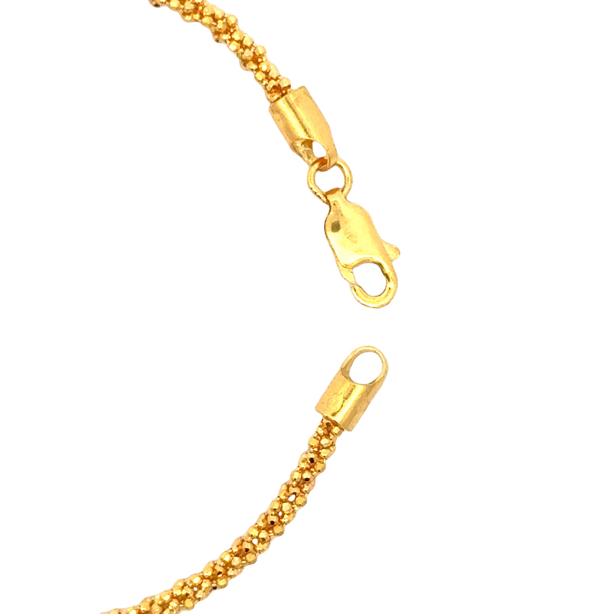 22k Yellow Gold Filigree Bracelet measuring 2mm thickness x 7 inch length