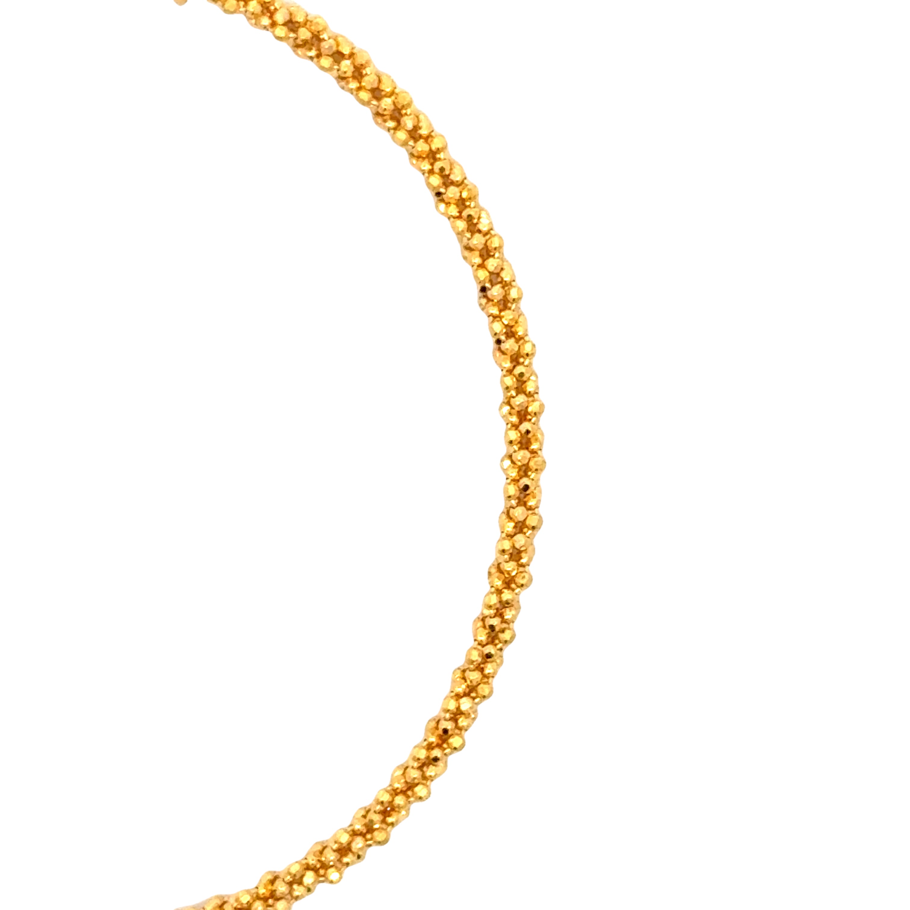 22k Yellow Gold Filigree Bracelet measuring 2mm thickness x 7 inch length