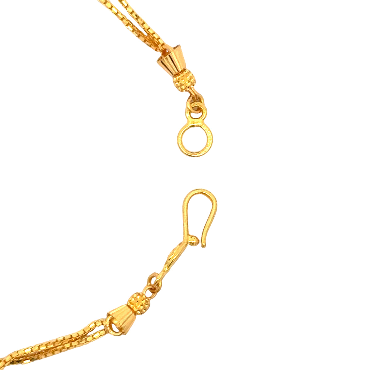 22k Yellow Gold Ball-Bead Bracelet measuring 6mm thickness x 7 inch length