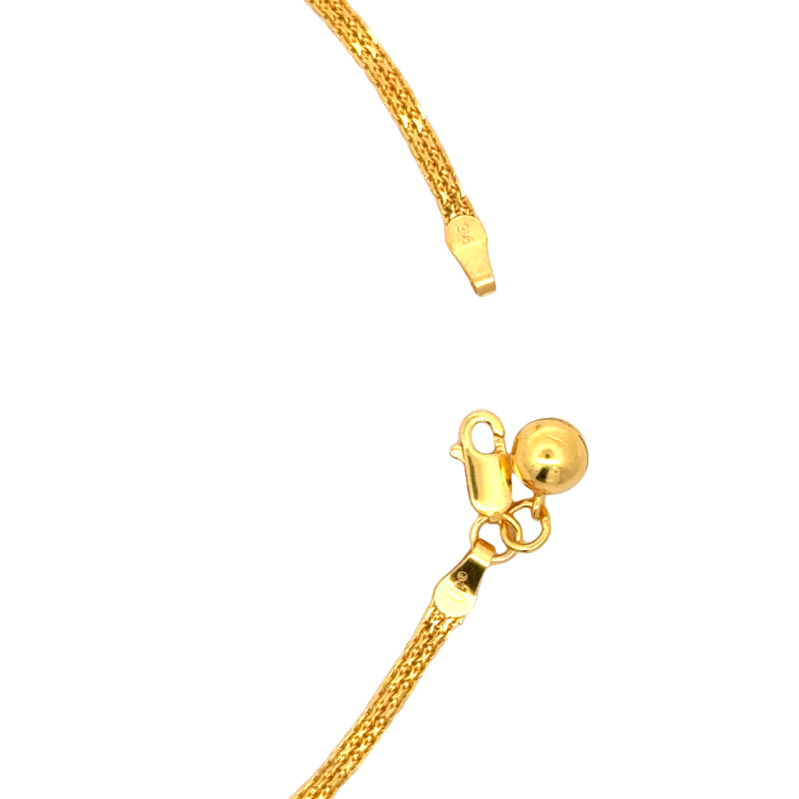 22k Yellow Gold Chain Bracelet measuring 10.25mm thickness x 2 inch length