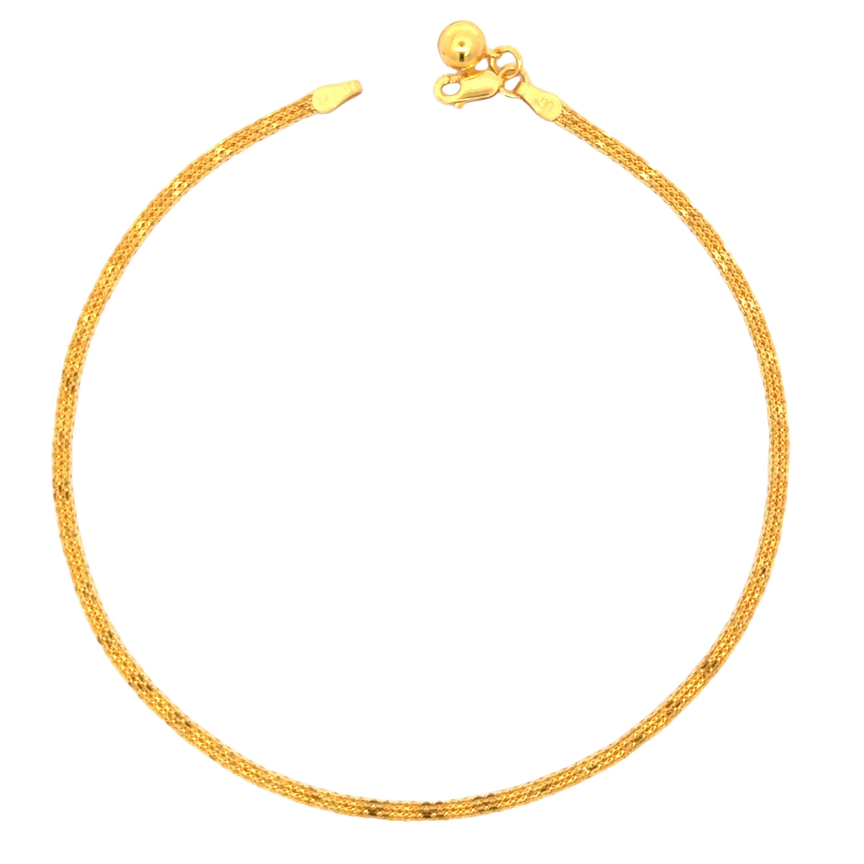 22k Yellow Gold Chain Bracelet measuring 10.25mm thickness x 2 inch length