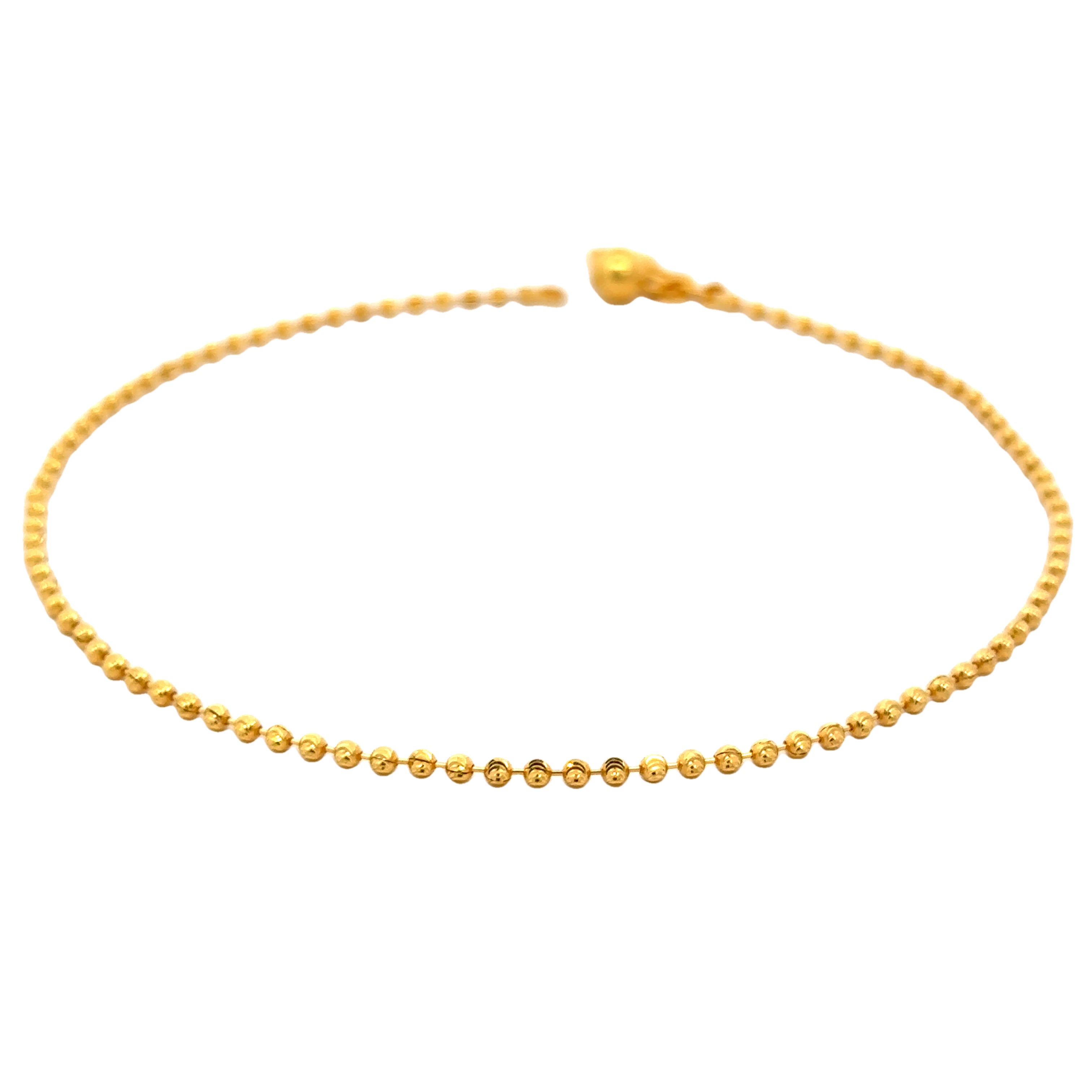 22k Yellow Gold Bead Bracelet measuring 10.5mm thickness x 2 inch length