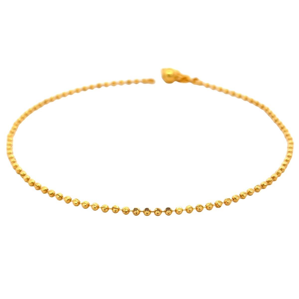 22k Yellow Gold Bead Bracelet measuring 10.5mm thickness x 2 inch length