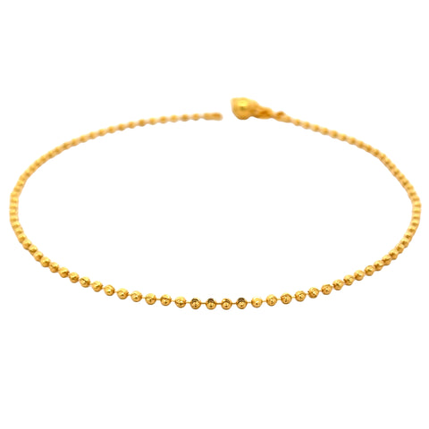 22k Yellow Gold Bead Bracelet measuring 2mm thickness x 10.5 inch length