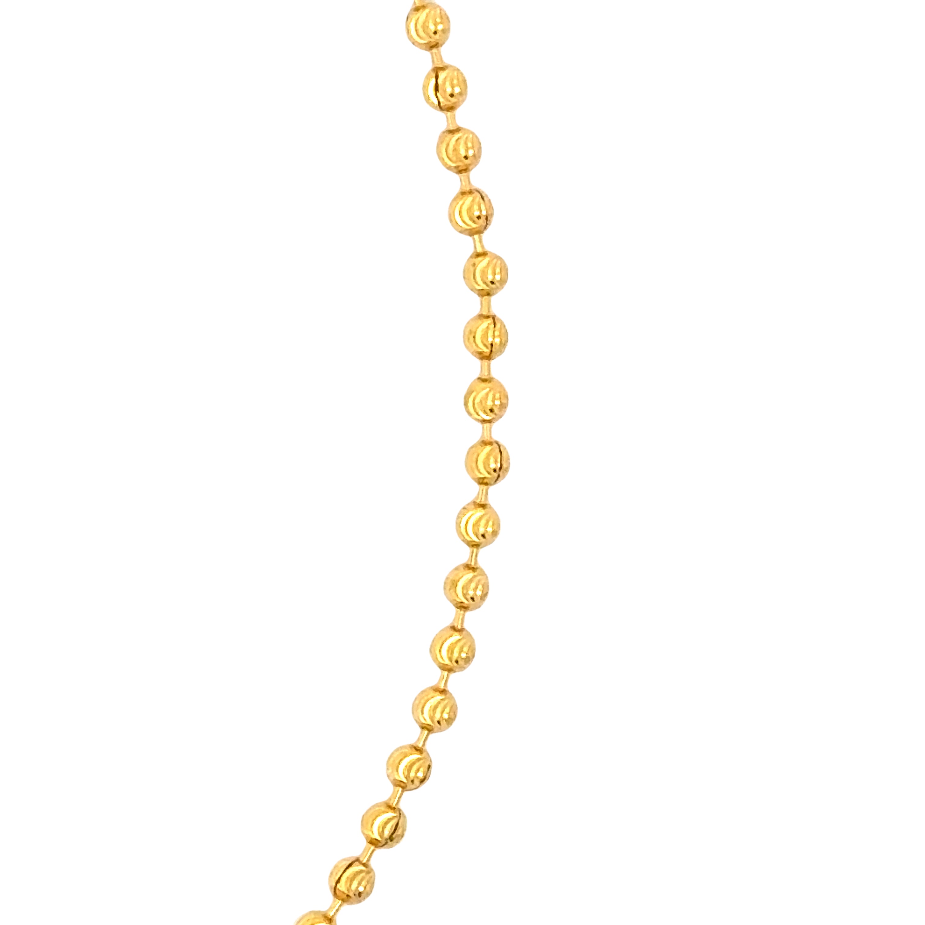 22k Yellow Gold Bead Bracelet measuring 10.5mm thickness x 2 inch length