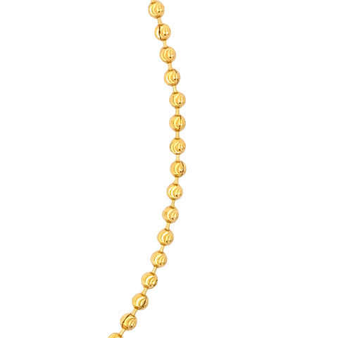 22k Yellow Gold Bead Bracelet measuring 2mm thickness x 10.5 inch length