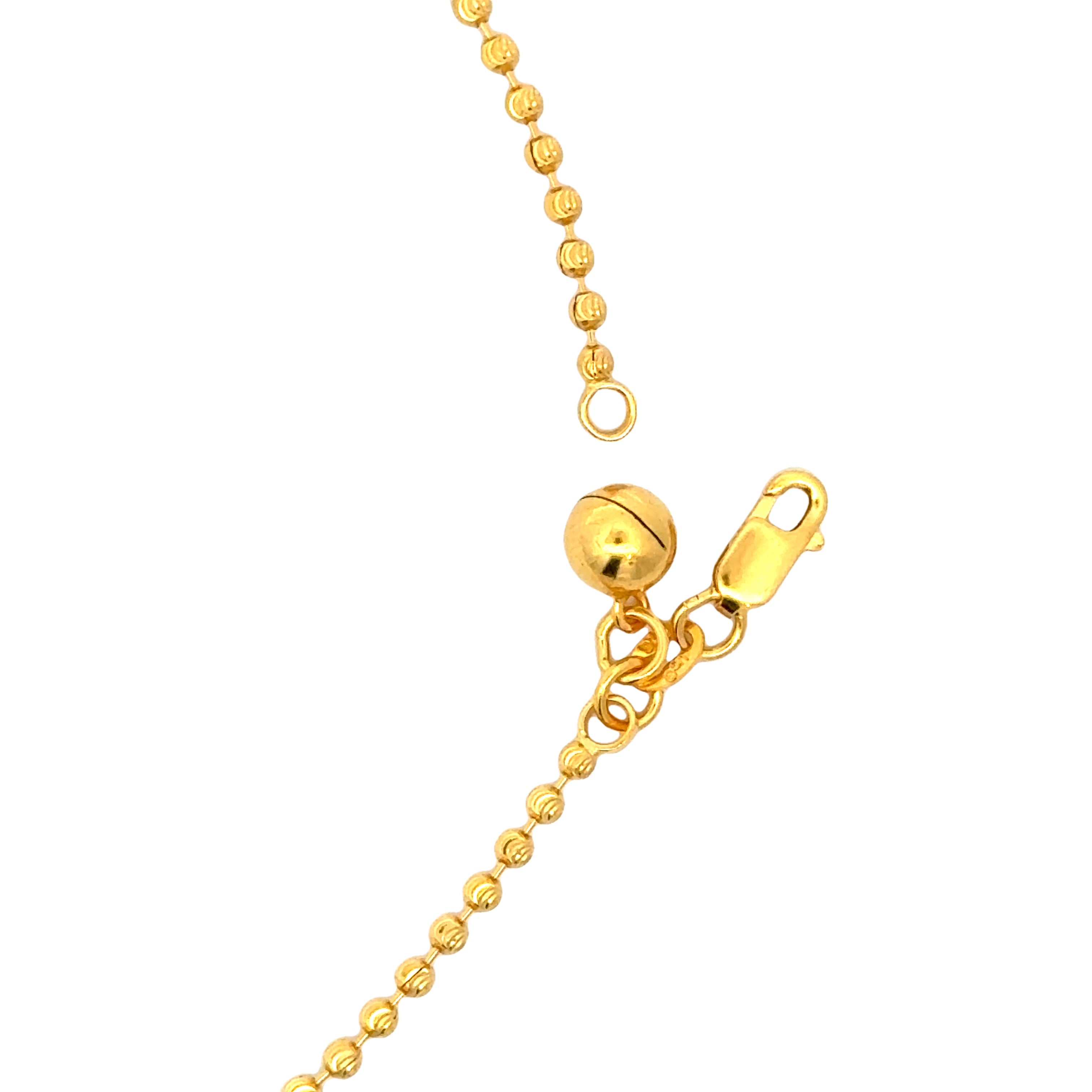 22k Yellow Gold Bead Bracelet measuring 10.5mm thickness x 2 inch length