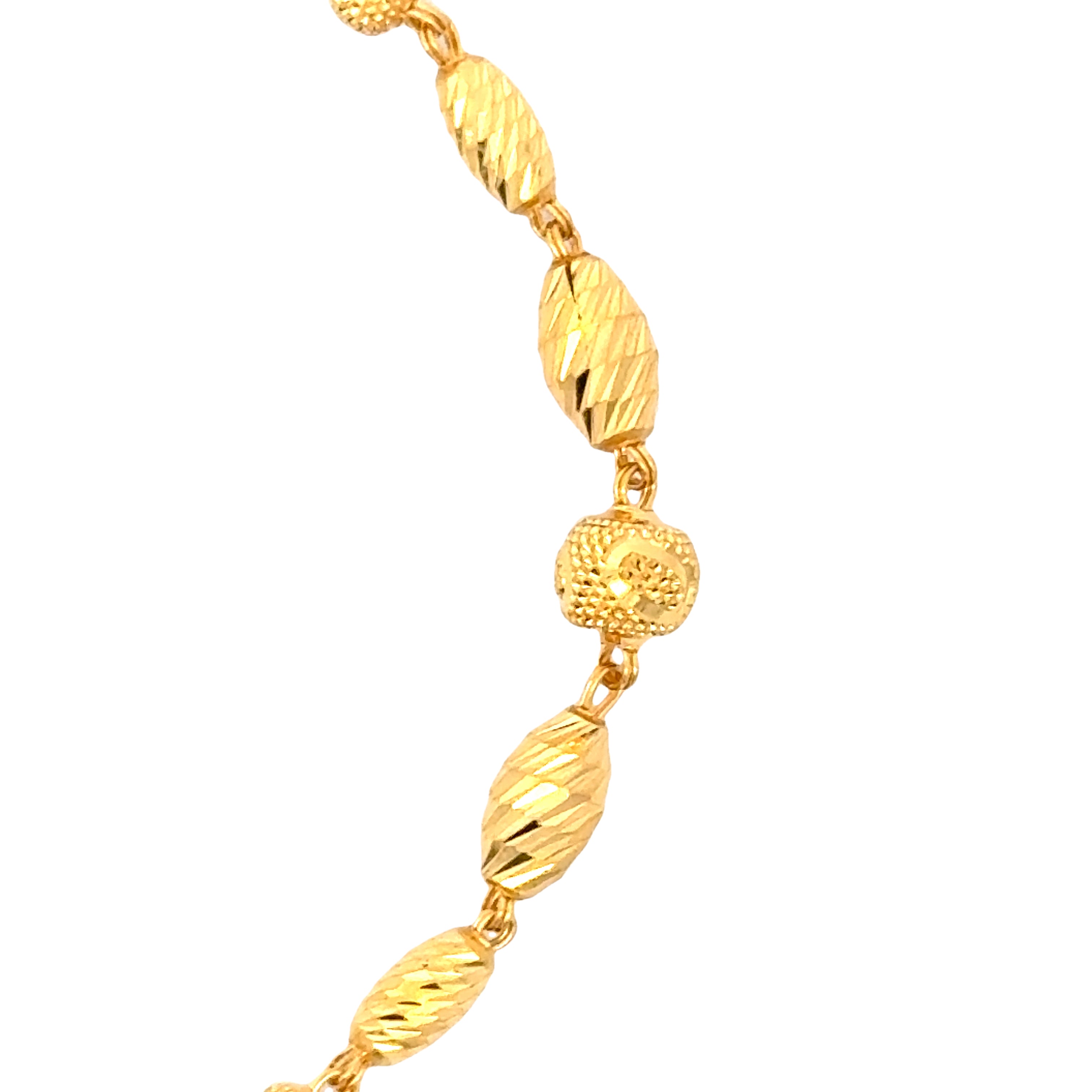 22k Yellow Gold Mangalsutra Bracelet measuring 5mm thickness x 7 inch length