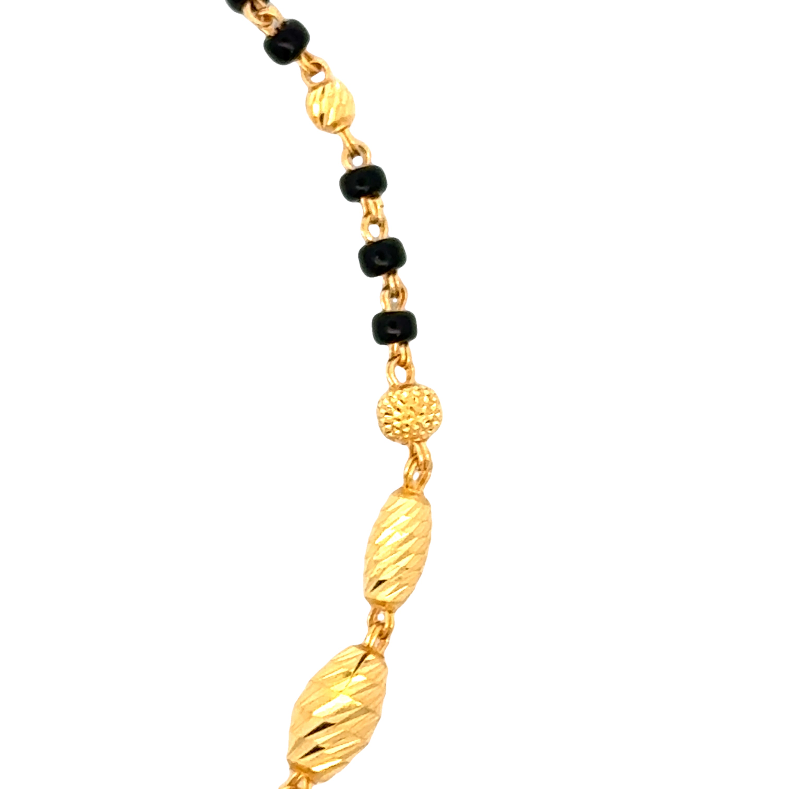 22k Yellow Gold Mangalsutra Bracelet measuring 5mm thickness x 7 inch length