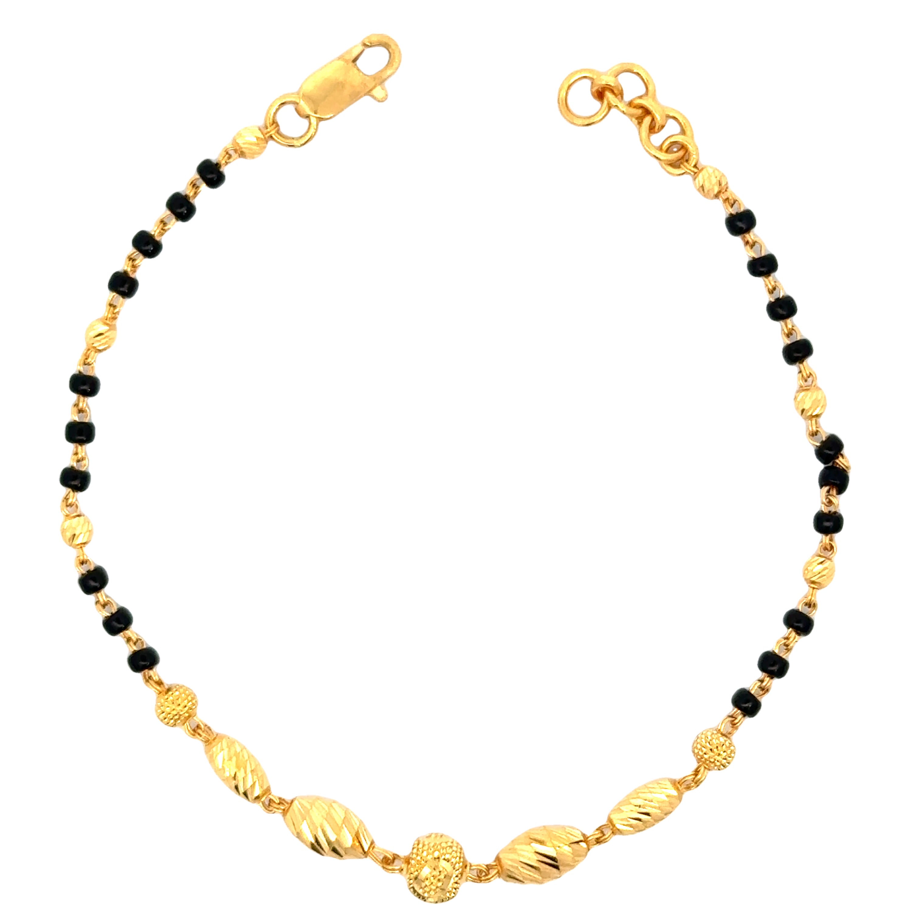 22k Yellow Gold Mangalsutra Bracelet measuring 5mm thickness x 7 inch length