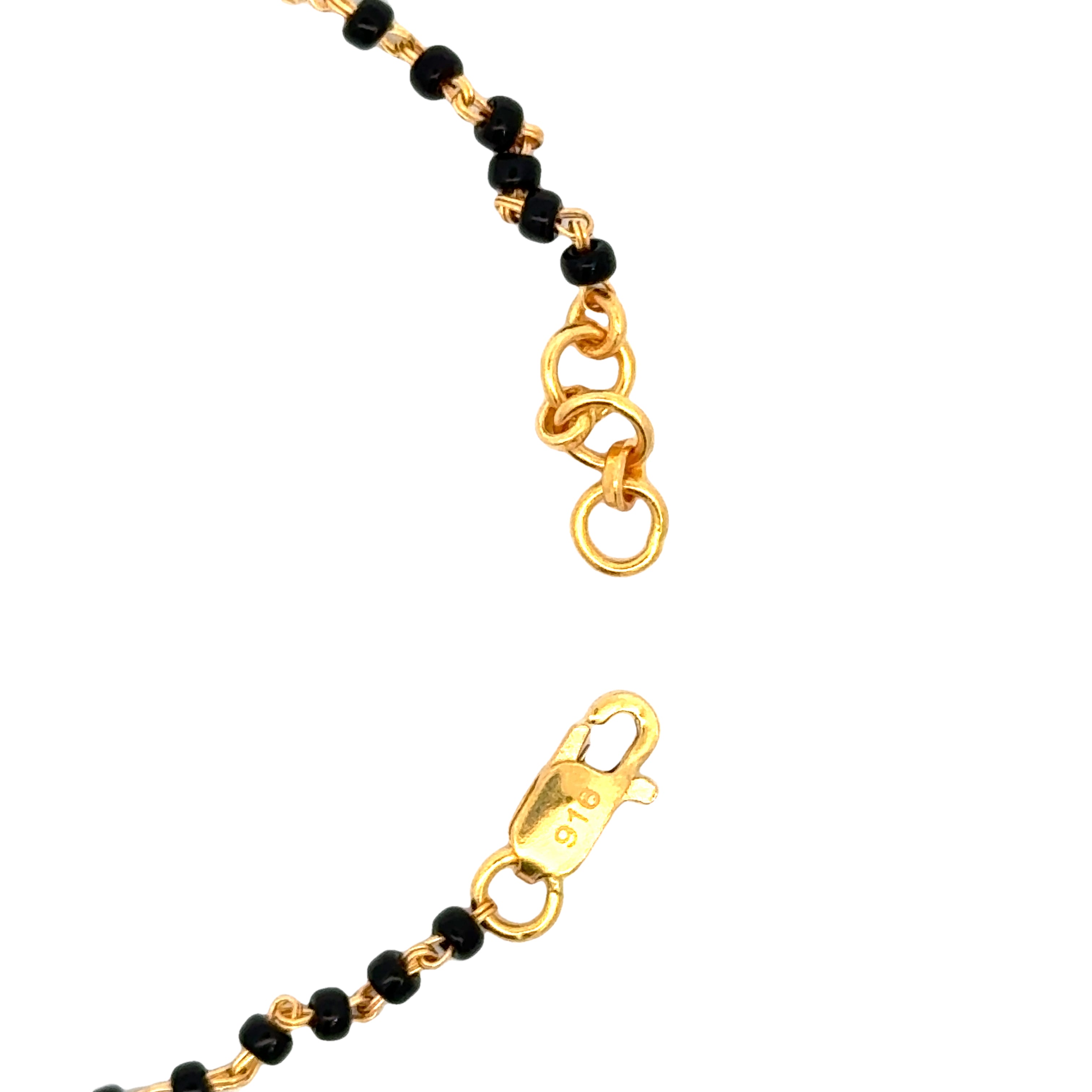 22k Yellow Gold Mangalsutra Bracelet measuring 4mm thickness x 7 inch length