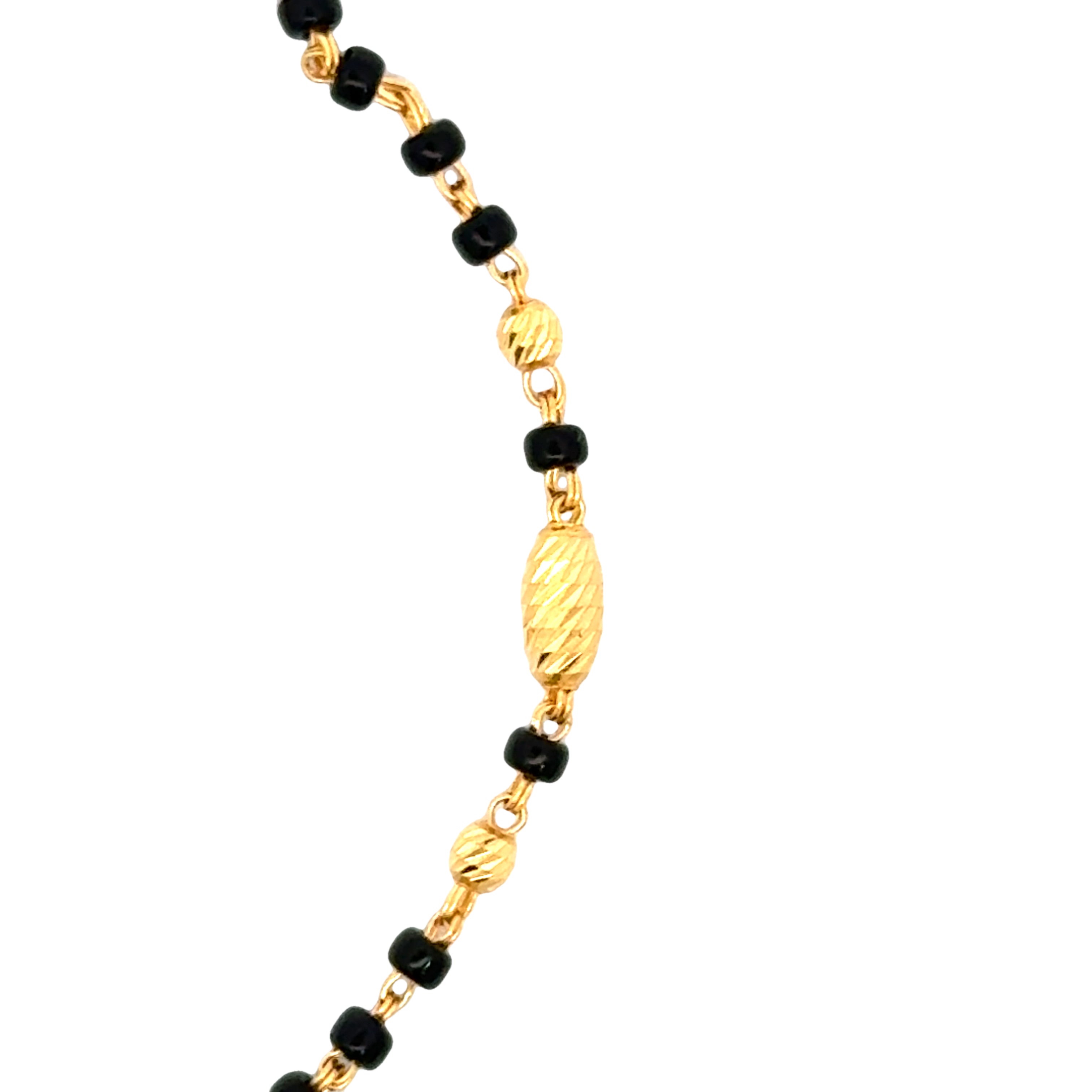 22k Yellow Gold Mangalsutra Bracelet measuring 4mm thickness x 7 inch length