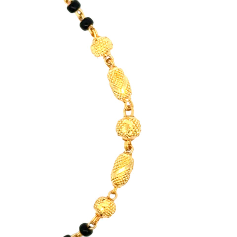 22k Yellow Gold Mangalsutra Bracelet measuring 4mm thickness x 6.75 inch length