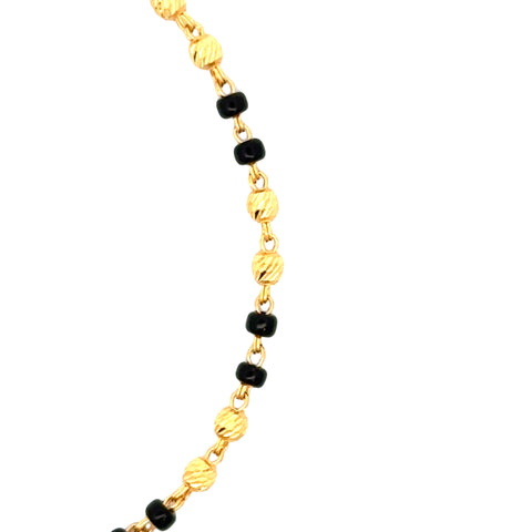 22k Yellow Gold Mangalsutra Bracelet measuring 4mm thickness x 6.75 inch length