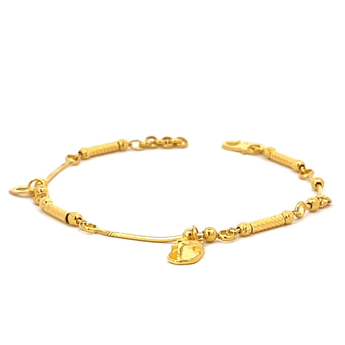 22K Yellow Gold Fancy Charm Bracelets measuring 7.5 inch length