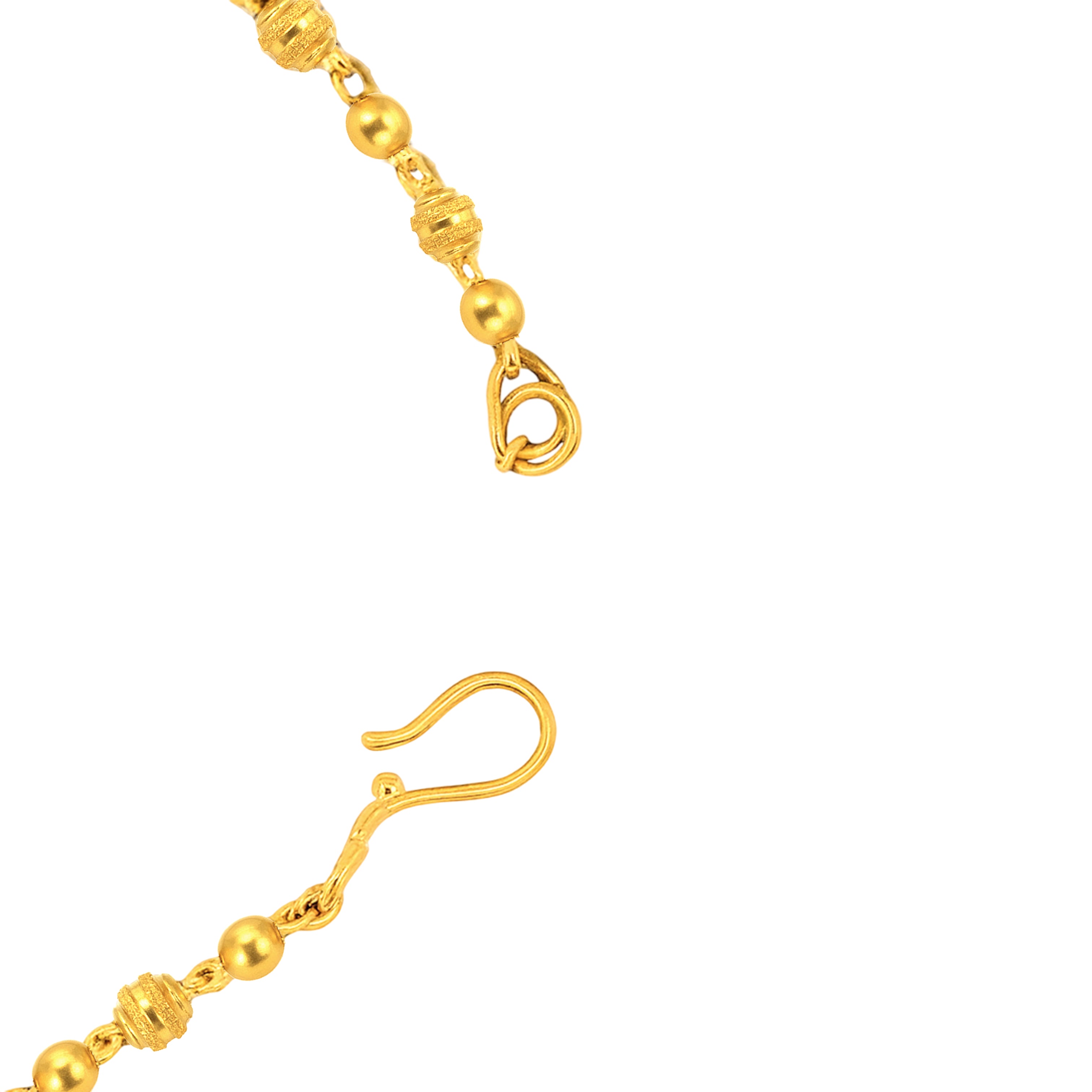 22K Yellow Gold Ball-Bead Bracelets measuring 7.25 inch length