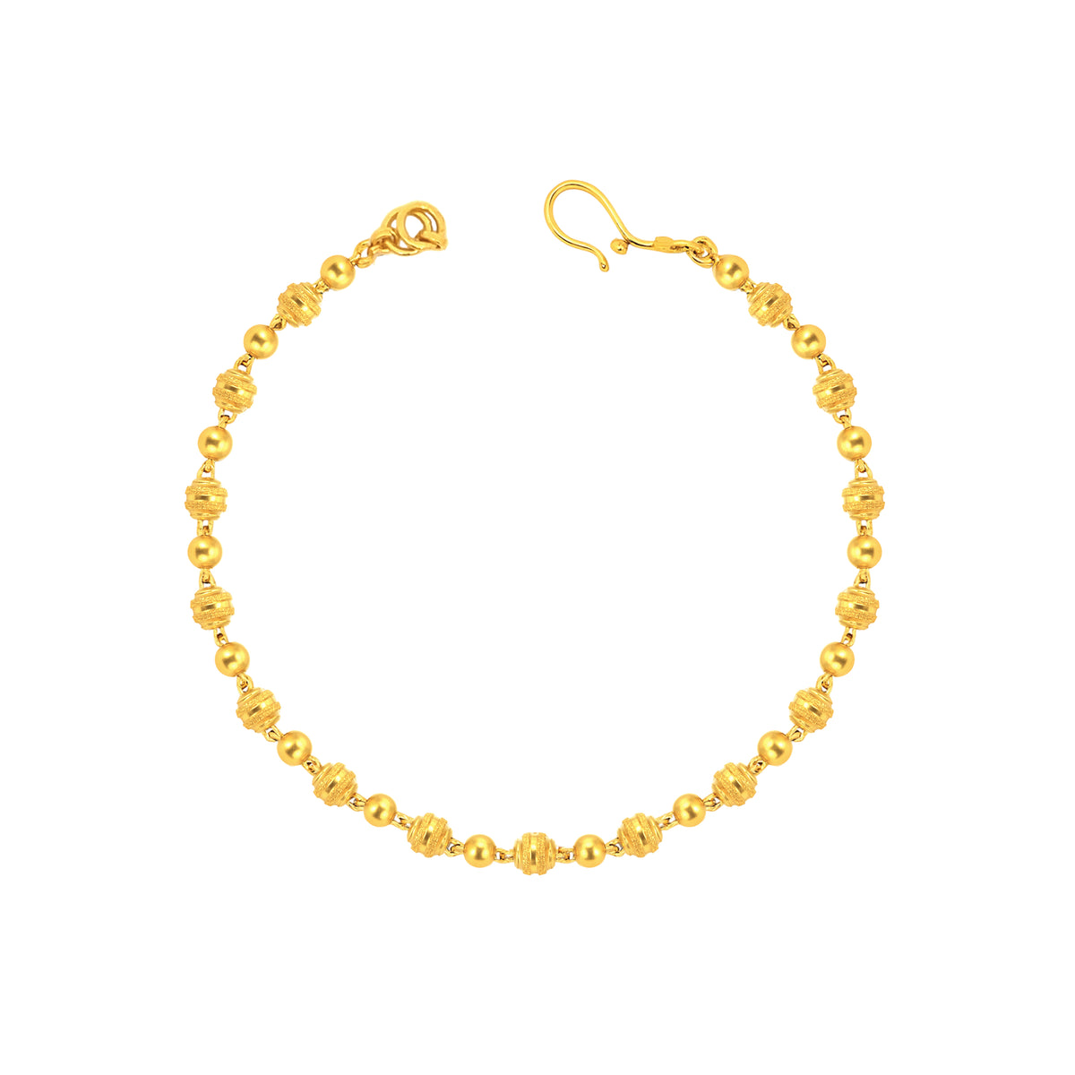 22K Yellow Gold Ball-Bead Bracelets measuring 7.25 inch length