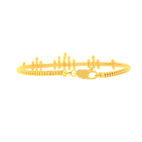 22K Yellow Gold Fancy Bracelets measuring 2.1mm thickness