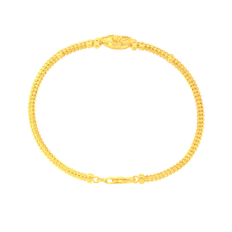 22K Yellow Gold Fancy Bracelet measuring 11mm thickness x 2.25 inch length
