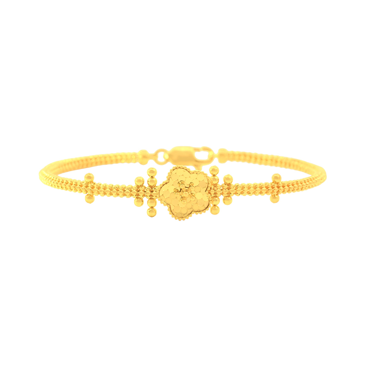 22K Yellow Gold Fancy Bracelet measuring 11mm thickness x 2.25 inch length