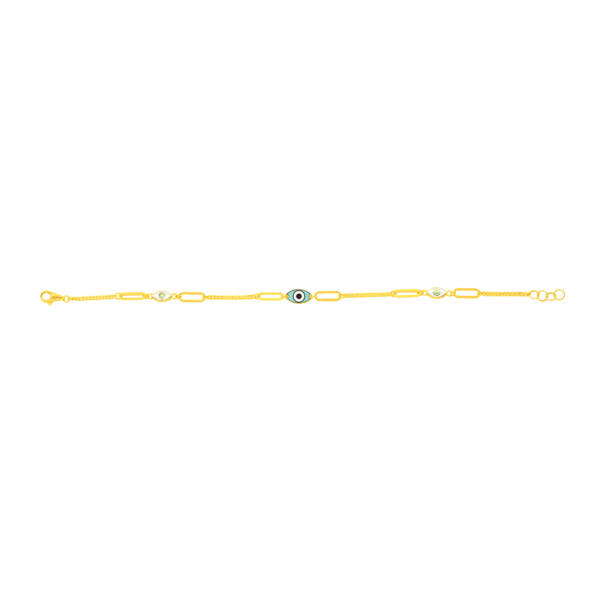 22K Yellow Gold Charm Bracelet measuring 5mm thickness x 7.5 inch length