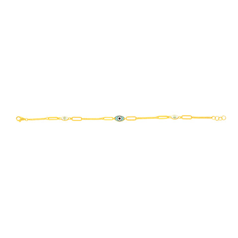 22K Yellow Gold Charm Bracelet measuring 5mm thickness x 7.5 inch length