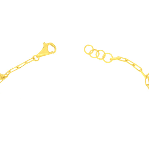 22K Yellow Gold Charm Bracelet measuring 6mm thickness x 7.5 inch length