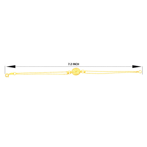 22K Yellow Gold Fancy Bracelet measuring 10mm thickness x 7.2 inch length