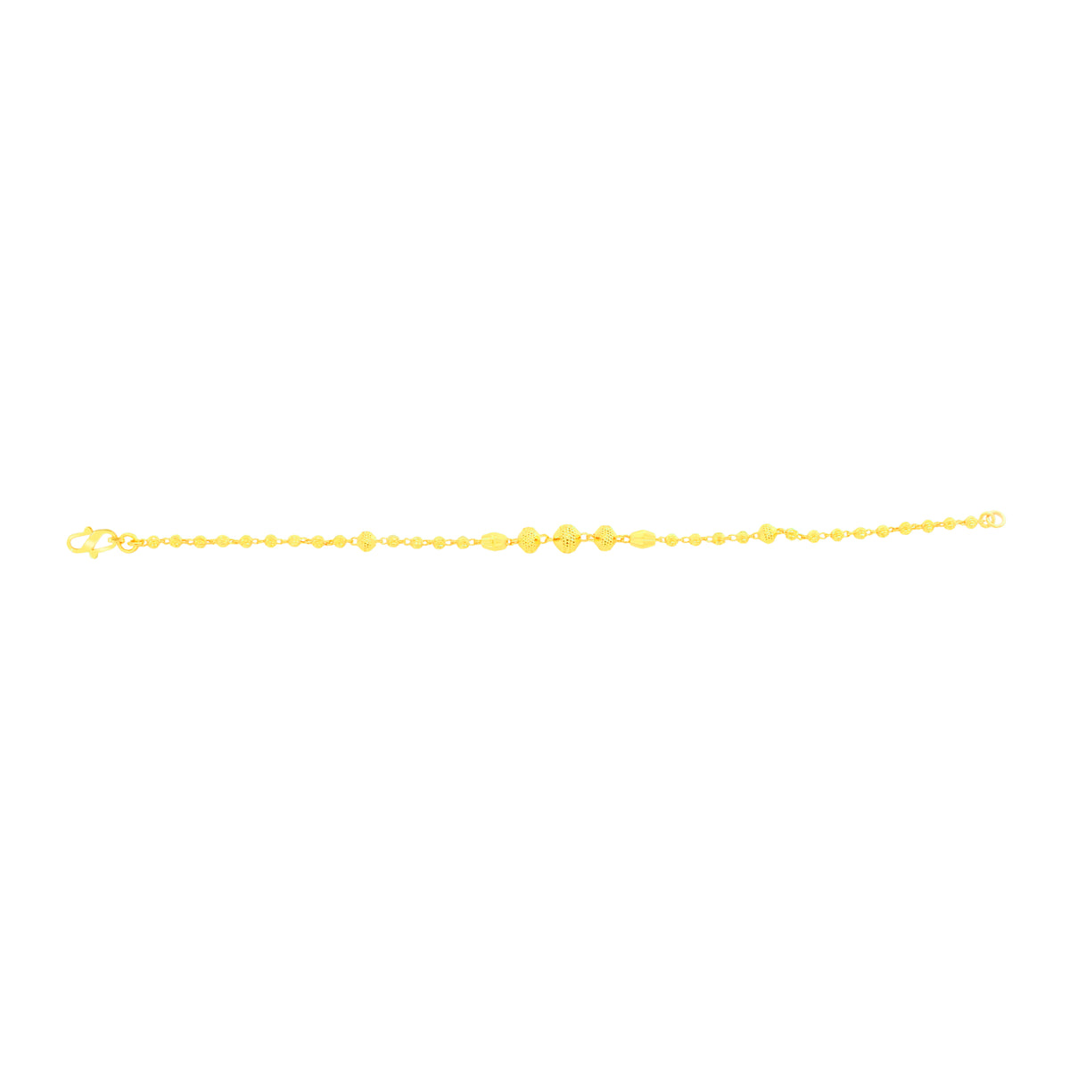 22K Yellow Gold Ball-Bead Bracelet measuring 2.7mm thickness x 7.5 inch length