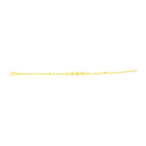22K Yellow Gold Ball-Bead Bracelet measuring 2.7mm thickness x 7.5 inch length