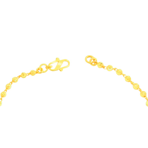 22K Yellow Gold Ball-Bead Bracelet measuring 2.7mm thickness x 7.5 inch length