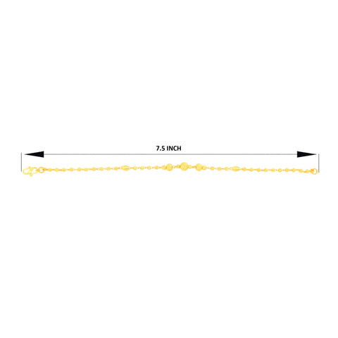 22K Yellow Gold Ball-Bead Bracelets measuring 2.6mm thickness x 7.5 inch length