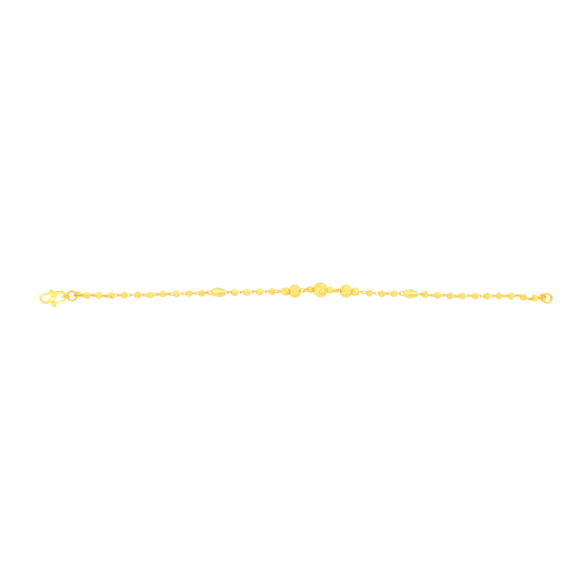 22K Yellow Gold Ball-Bead Bracelets measuring 2.6mm thickness x 7.5 inch length