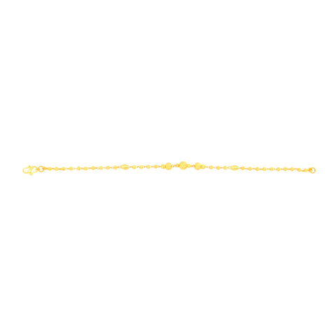 22K Yellow Gold Ball-Bead Bracelets measuring 2.6mm thickness x 7.5 inch length