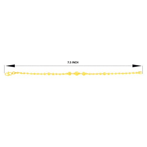 22K Yellow Gold Ball-Bead Bracelet measuring 2.7mm thickness x 7.5 inch length
