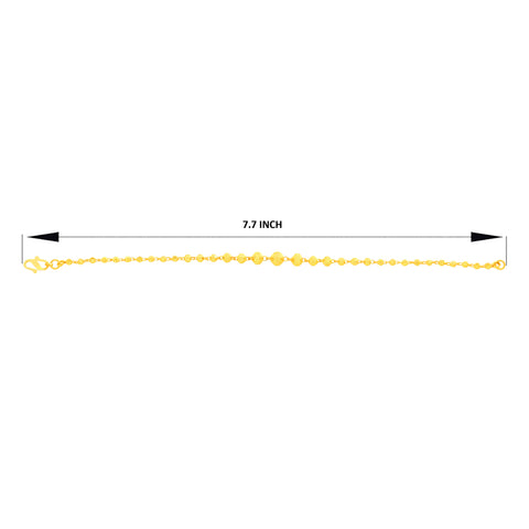 22K Yellow Gold Ball-Bead Bracelet measuring 2.7mm thickness x 7.7 inch length