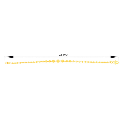 22K Yellow Gold Ball-Bead Bracelet measuring 2.6mm thickness x 7.5 inch length