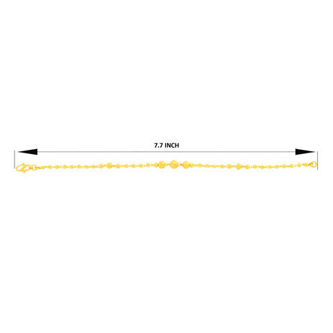 22K Yellow Gold Ball-Bead Bracelet measuring 2.6mm thickness x 7.7 inch length
