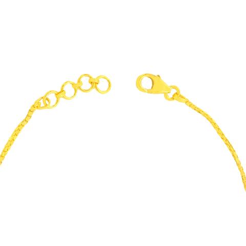 22K Yellow Gold Ball-Bead Bracelet measuring 1mm thickness x 7 inch length
