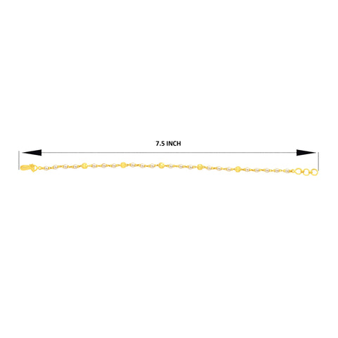 22K Yellow Gold Pearl-Bead Bracelet measuring 3mm thickness x 7.5 inch length