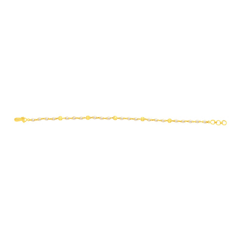 22K Yellow Gold Pearl-Bead Bracelet measuring 3mm thickness x 7.5 inch length