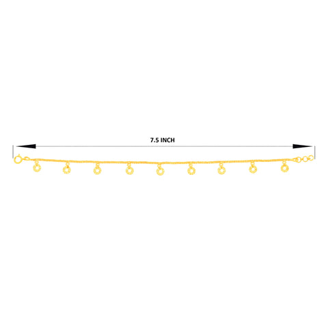 22K Yellow Gold Charm Bracelets measuring 0.82mm thickness x 7.52 inch length