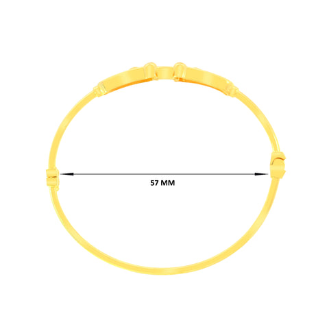 22K Yellow Gold Fancy Bracelet measuring 10mm thickness x 2.25inch length