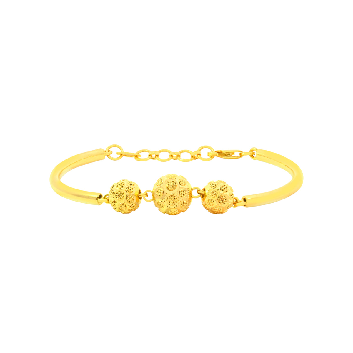 22K Yellow Gold Fancy Bracelets measuring 10mm thickness x 2.4inch length